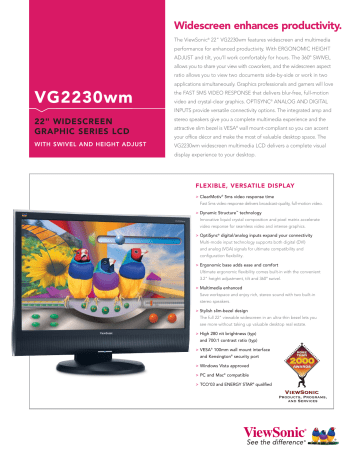 Viewsonic VG2230wm Leaflet | Manualzz