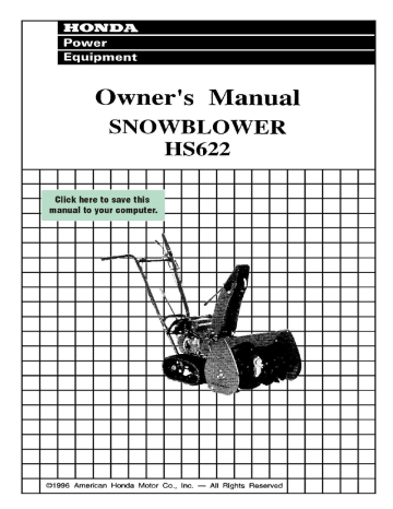 Honda HS622 Owner's Manual | Manualzz