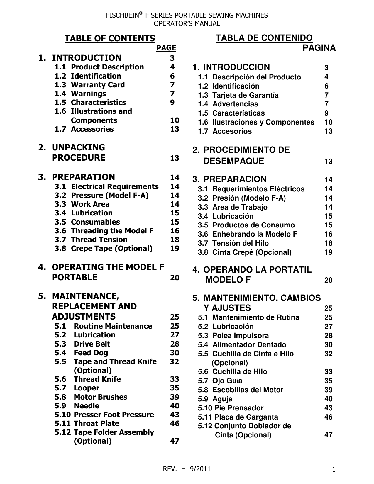 FISCHBEIN F, F Series, F-12V, F-A, F-FH, F-S Operator's Manual | Manualzz