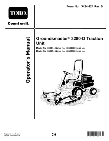 Storage. Toro Groundsmaster 3280-D | Manualzz