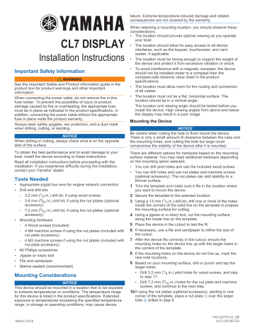 Yamaha CL7 Installation Instructions - Download PDF Manual | Manualzz
