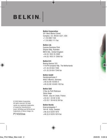 Belkin F5U198ea User Manual | Manualzz