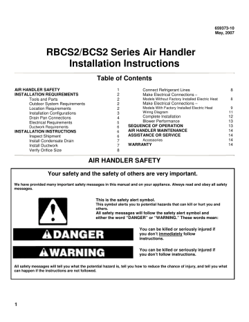 rbcs2 bcs2 series air handler