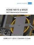 KONE MX10, MX20 Maintenance Procedures - EcoDisc&reg; Technology