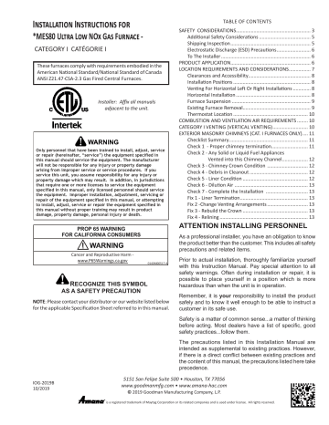 Intertek MES80 Installation Instructions Manual | Manualzz