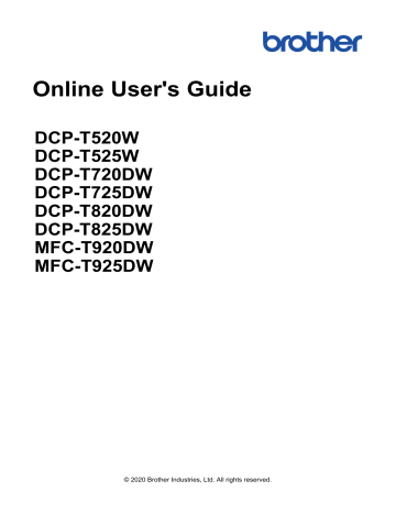 Access Web Based Management. Brother DCP-T520W, DCP-T920DW, DCP-T725DW ...