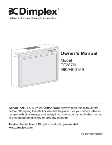 Dimplex 6909460159, EF2870L Owner's Manual | Manualzz