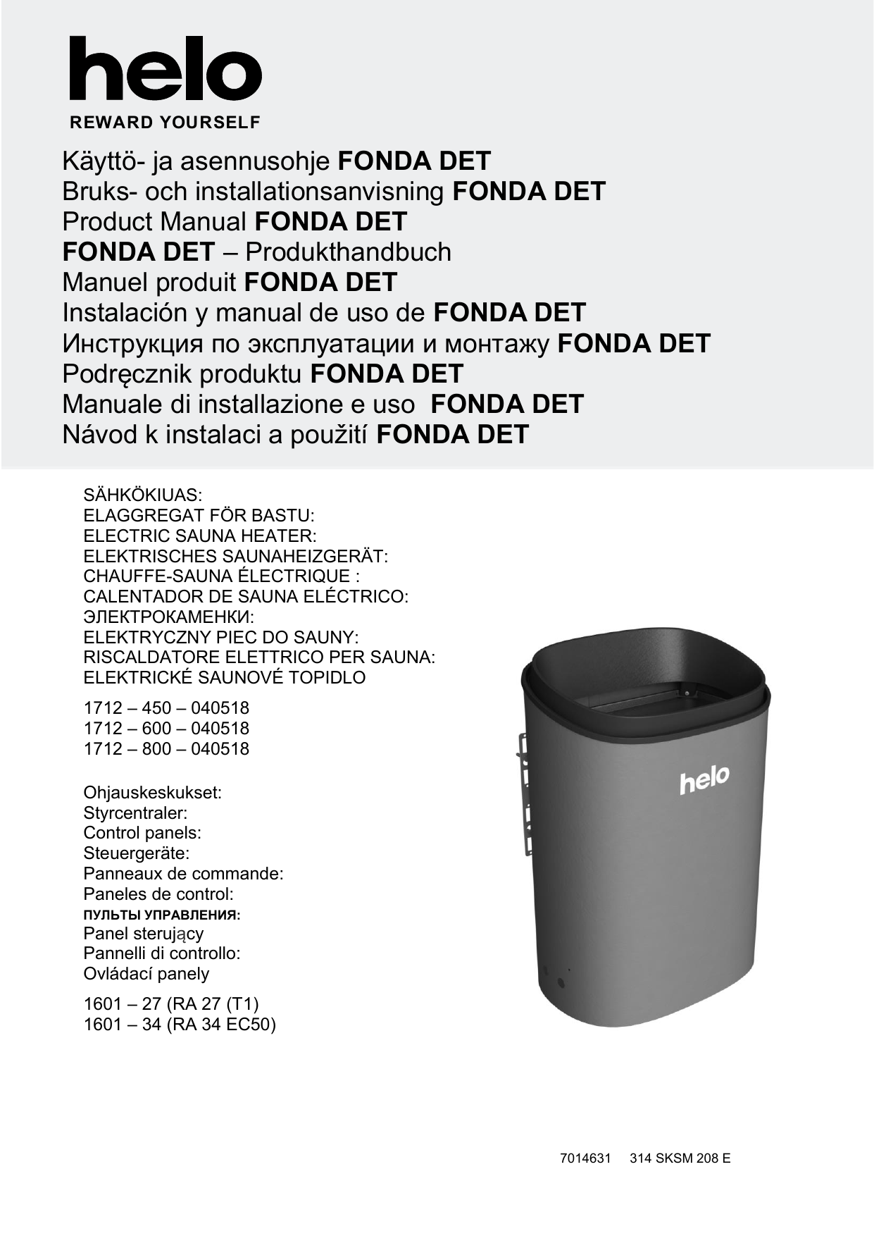 Helo FONDA DET, FondaT Käyttöohjeet | Manualzz