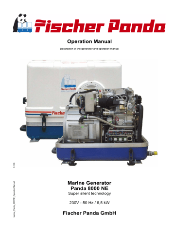 Fischer Panda 8000 NE Operation Manual | Manualzz