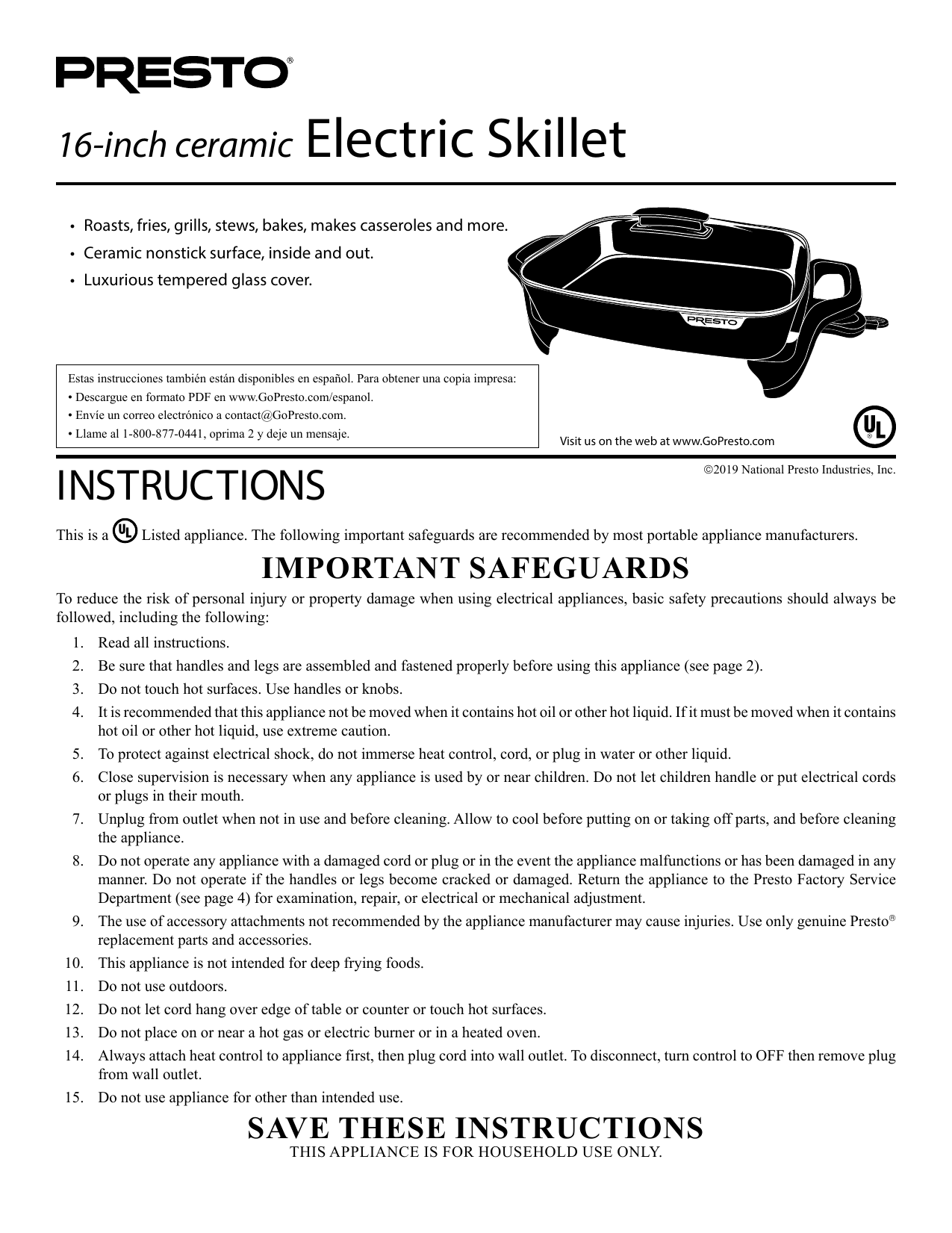 national presto 07115 electric foldaway skillet