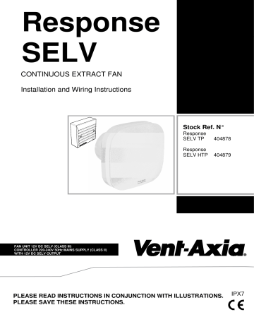 Vent-Axia Response TP Installation And Wiring Instructions | Manualzz