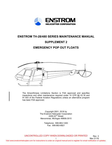 Enstrom Th 28 Series Th 480b Maintenance Manual Supplement Manualzz