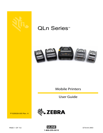 Zebra QLn220, QLn320, QLn420 User Manual | Manualzz