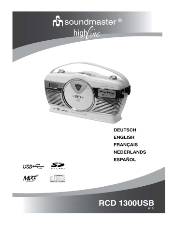 Soundmaster RCD 1300USB Bedienungsanleitung | Manualzz