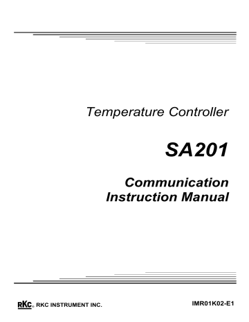 RKC INSTRUMENT SA201 Instruction Manual | Manualzz