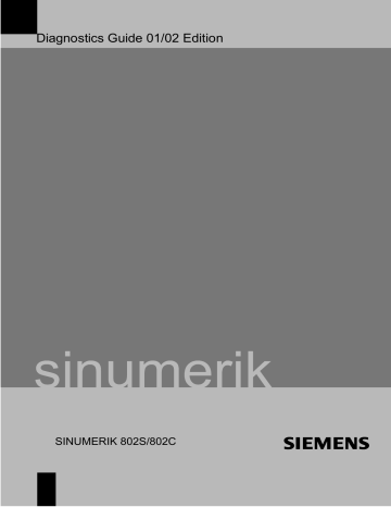 Siemens SINUMERIK 802C, SINUMERIK 802S Diagnostics Manual | Manualzz