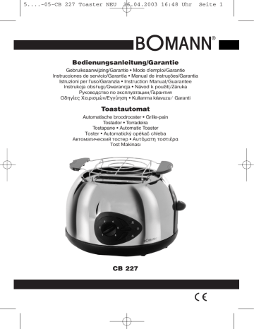 Bomann CB 336 download instruction manual pdf - IO