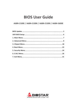 Biostar A68N-2100E, A68N-2100X, A68N-5600E Bios User Manual