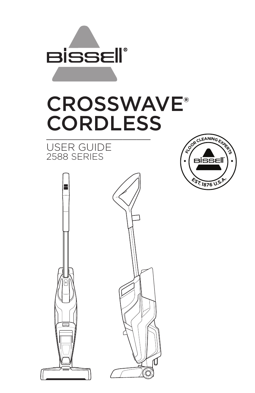 Bissell CROSSWAVE CORDLESS 2588 SERIES 