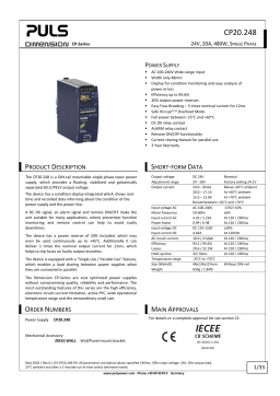 Puls DIMENSION CP20.248, Dimension CP Series Manual