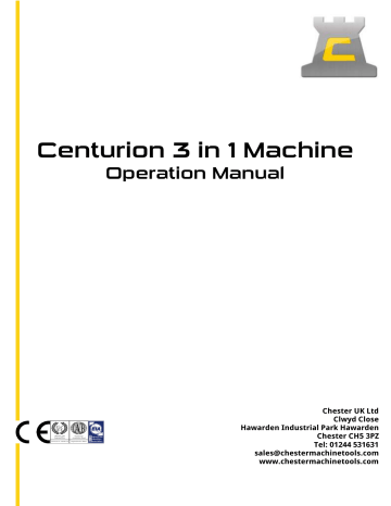 CHESTER Centurion 500, Centurion 800 Operation Manual | Manualzz