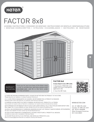 Keter FACTOR 8x8 Instrucciones De Montaje | Manualzz