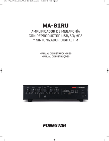 Fonestar Amplificatore USB MA-61RU - 60 Watt, Design Elegante, Colore Nero, Resistente E Pratico Per Uso Domestico/Professionale - 3