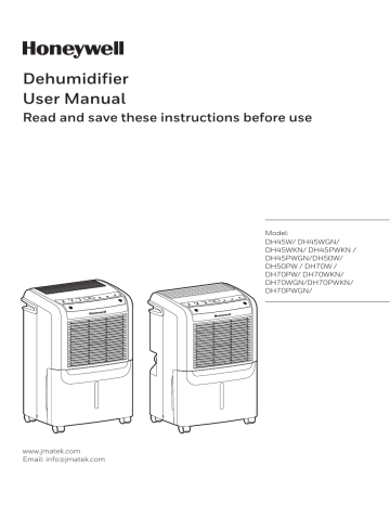 Honeywell DH45PWKN, DH50PW, DH70PW User Manual | Manualzz