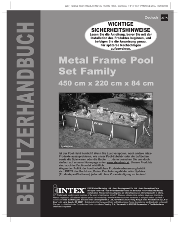 Intex Metal Frame 450 x 220 x 84 Bedienungsanleitung | Manualzz