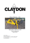 Claydon 15m Straw Harrow Operator's Manual And Part's Manual