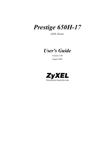 ZyXEL Communications Prestige 650H-17 User Manual | Manualzz