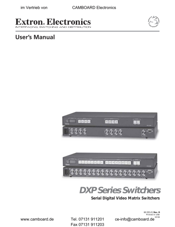 Extron electronics DXP 44 SDI, DXP 88 SDI User Manual | Manualzz