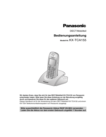 Panasonic kx tca 155 Bedienungsanleitung | Manualzz