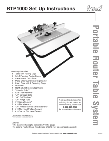 Freud RTP1000 Set Up And Instructions Manual | Manualzz