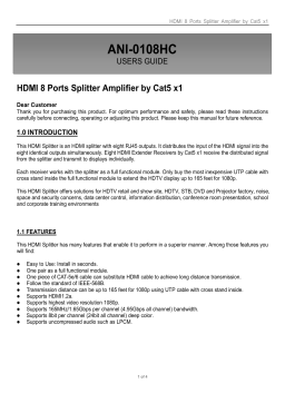 Shinybow USA ANI-0108HC User Manual