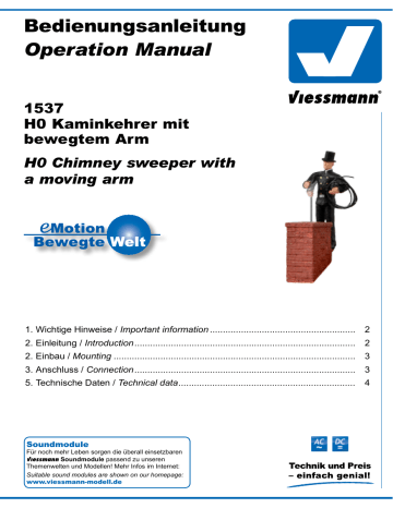 H0 Viessmann 1537 Kaminkehrer mit bewegtem Arm 