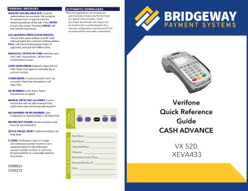 VeriFone VX 520 Quick Reference Manual | Manualzz