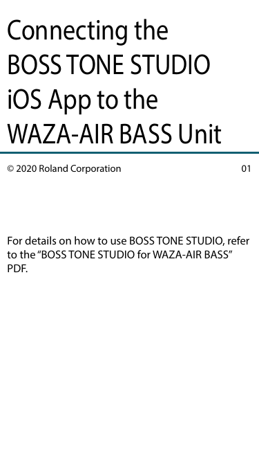 BOSS WAZA-AIR BASS Wireless Personal Bass Amplification System Owner Manual  | Manualzz