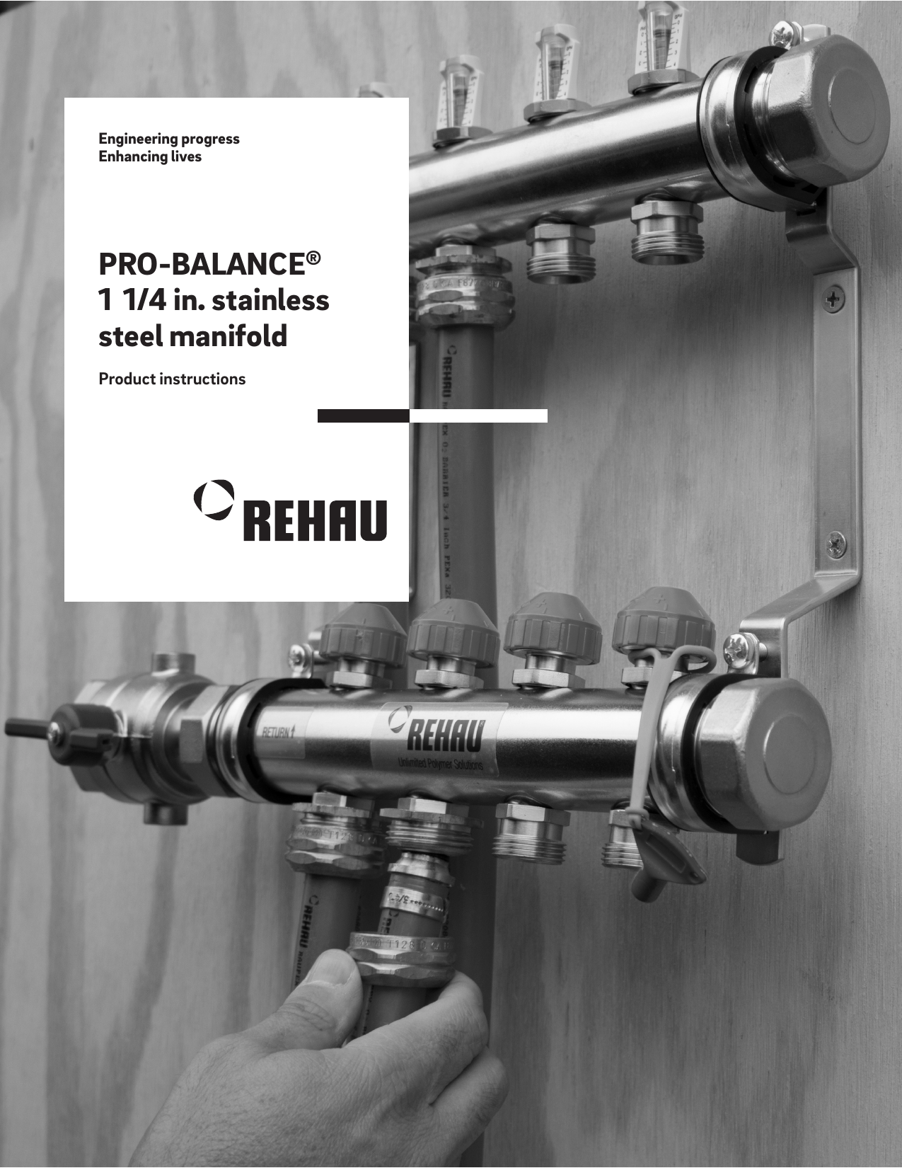 REHAU Stainless Steel PRO-BALANCE Radiant Floor Heat Manifold 4 Circuit REHAU Stainless Steel PRO-BALANCE Radiant Floor Heat Manifold 4 Circuit