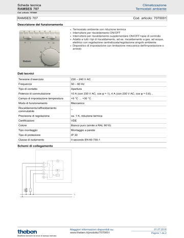 Termostato rotella 100-240V 2M nero serie Linea vimar 30440.G
