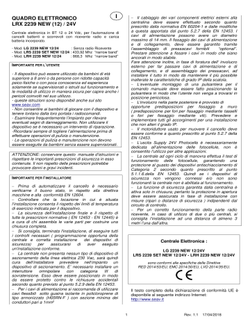 Manuale Utente Doppio Per 1229 - Copia Multilingue (DE/EN/ES/FR) - Usato Leggibile