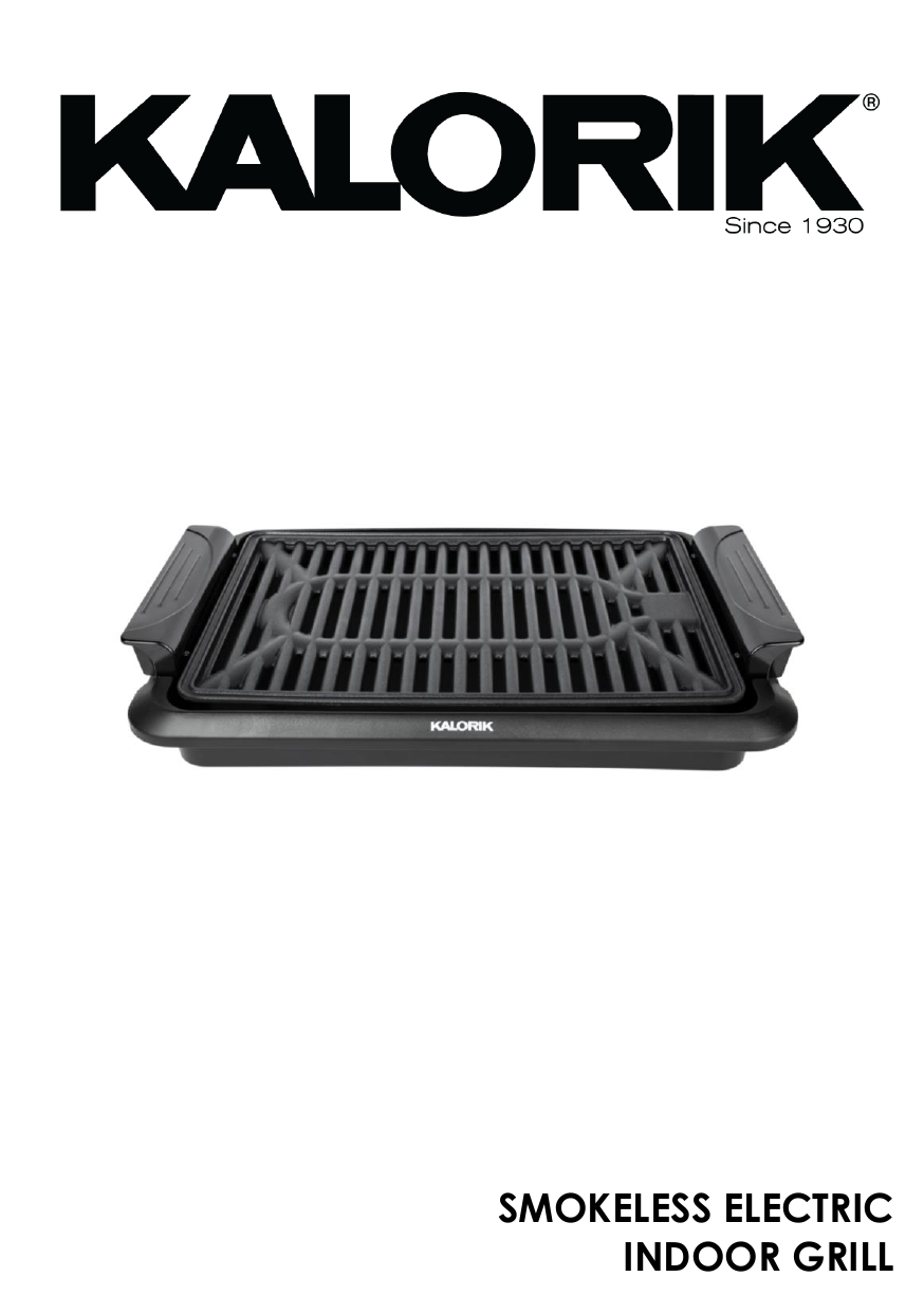 KALORIK GR 45927 BK Smokeless Electric Indoor Grill User Manual