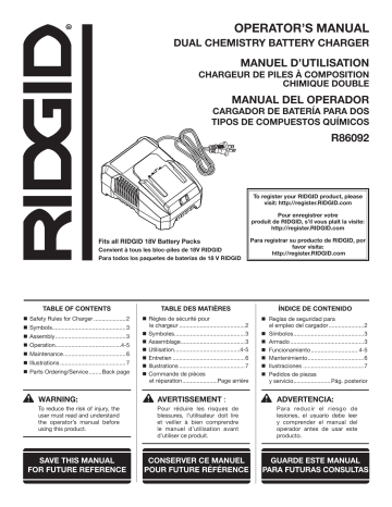 RIDGID R86092 Manual Del Operador | Manualzz