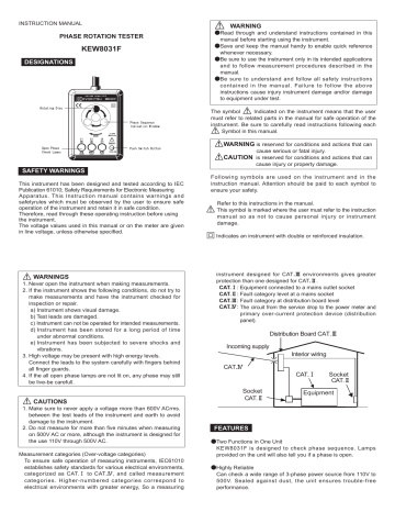 KYORITSU KEW8031F Instruction Manual | Manualzz