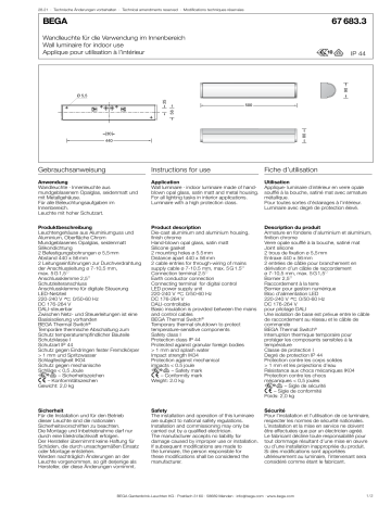 Bega 67 683.3 K4 Wall luminaire Instructions for use | Manualzz