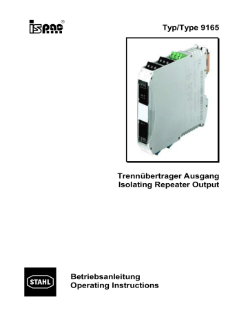 Stahl 9165 Operating instructions | Manualzz