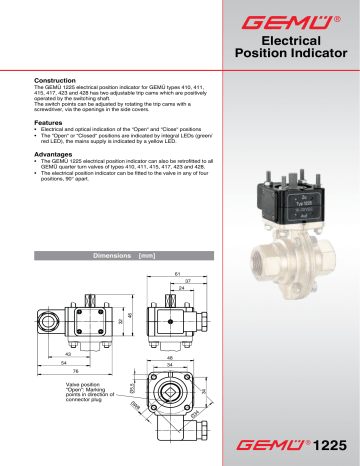 Gemu 1225 Electrical position indicator Datasheet | Manualzz