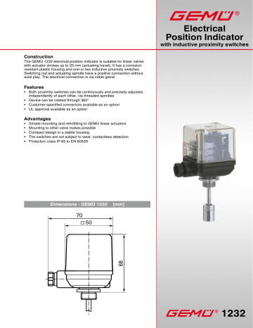 Gemu 1232 Electrical position indicator Datasheet | Manualzz