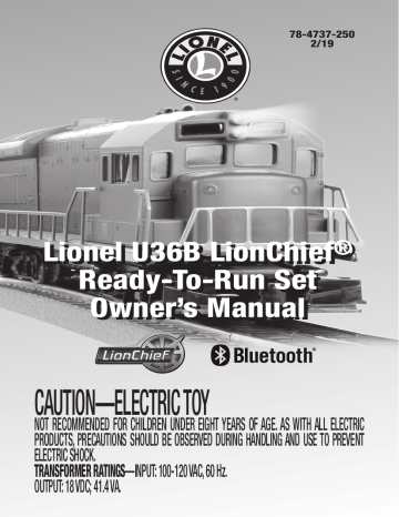 Lionel U36B LionChief Ready-to-Run Set Owner's Manual | Manualzz