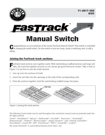 Lionel FasTrack Owner's Manual | Manualzz